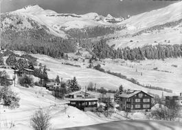 Flims GR // 1953 Dorf Waldhaus Sessellift Foppa // Winter