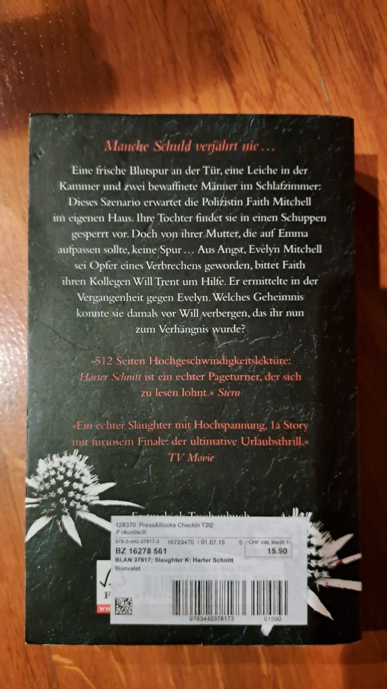 Libri: Karin Slaughter Harter Schnitt Thriller – Nuovo (secondo la descrizione) da Saanen venduto da MountainLove.44 1