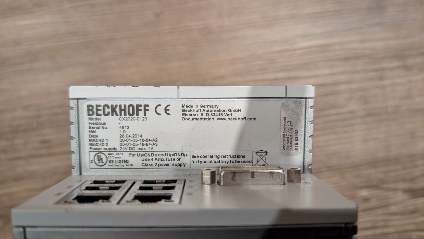 Beckhoff Componenti elettronici: Beckhoff SPS CX2020-120 – Usato da Bad Ragaz venduto da MR_BR 1