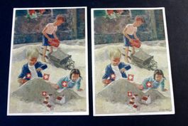 2x BUNDESFEIER - POSTKARTE, 1937. Ungelaufen & gelaufen