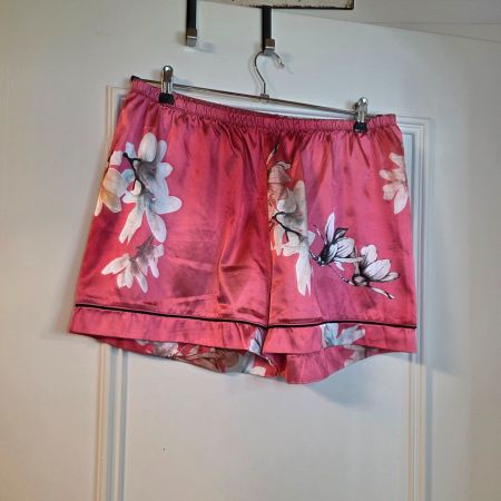 🌸 Satin Schlafshorts Pink Floral Gr.46