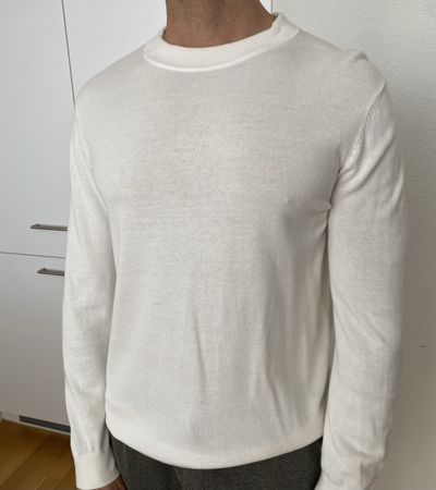 H&M Herrenpullover, Grösse M, Weiss, Slim Fit, Top Zustand!
