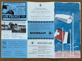 3 Antike Dokumente Flughafen Basel 1954-1970 Flugplan Billet