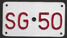 Velonummer St. Gallen 1950 SG 50