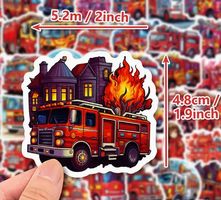 50 VINYL AUFKLEBER, FEUERWEHRAUTOS NEU+OVP