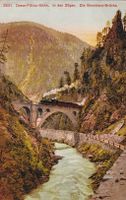 Davos - Filisur - Bahn in den Zügen Die Brombenz - Brücke
