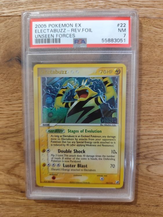 Pokemon Electabuzz 2005 EX Unseen Forces REV. Foil PSA 7 (Neu (gemäss ...