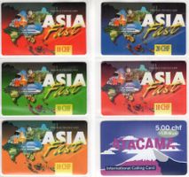 ASIA Fast / ATACAMA - 6 Schweizer Prepaid Telefonkarten