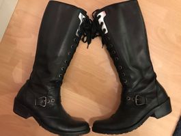 Schwarze Lederstiefel von Chérie, Gr. 37