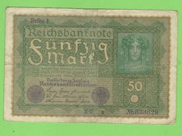 Reichsbanknote 50 Mark, Berlin 1919, Antik und Selten!