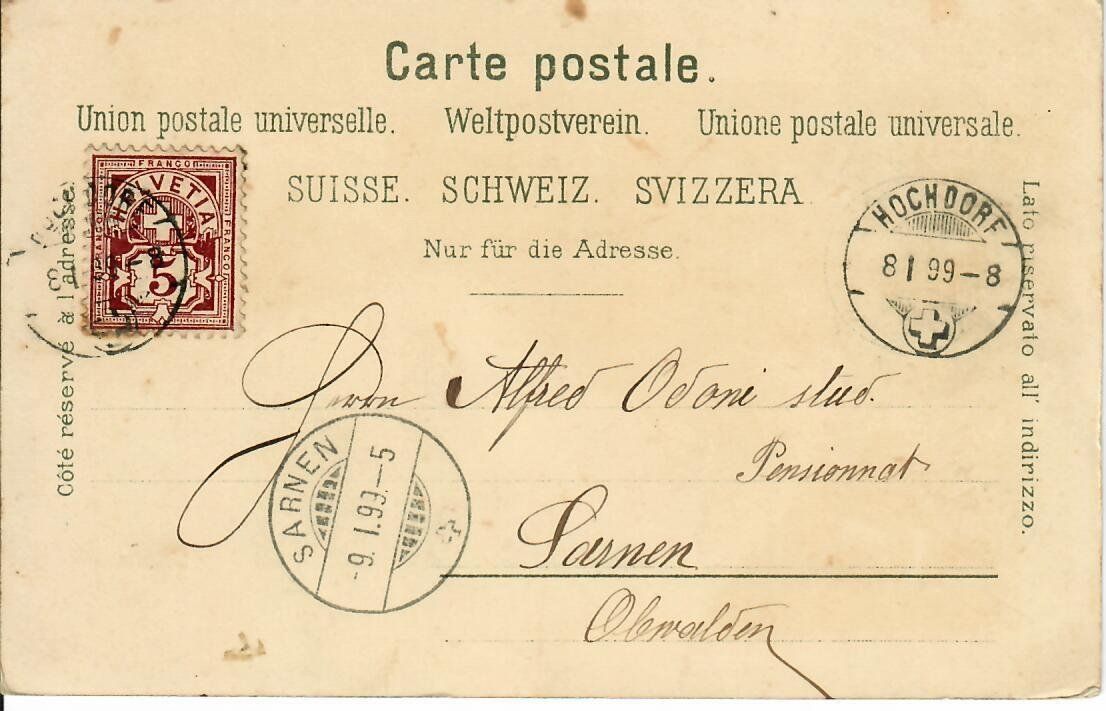 Ansichtskarten: Gruss aus Aarau  1899 – Gebraucht aus Hochdorf von Ziegel-16 1