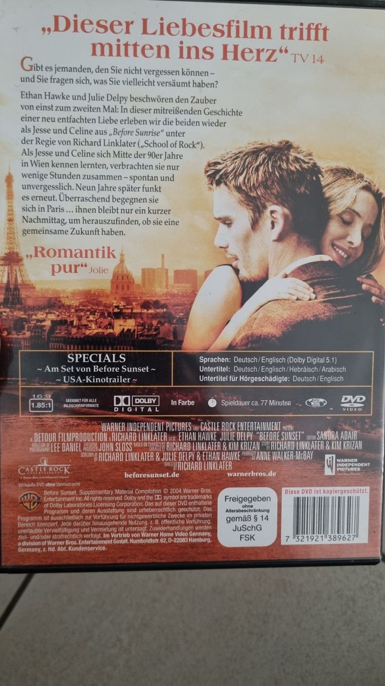 Tutti i DVDs: DVD Before Sunset – Usato da Ganterschwil venduto da Nike18 1