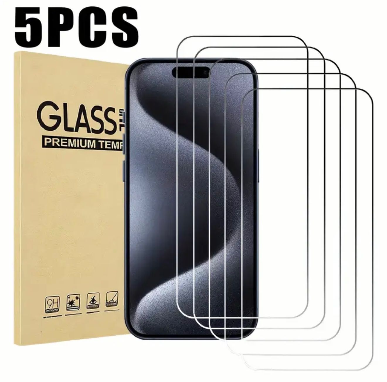 Lackretusche & Schutzfolien: 5x iPhone 15 Plus Panzerglas Schutz Displayschutz Glas 9H – Neu und originalverpackt aus Basel von MY.AIRPODS.SHOP