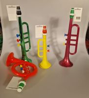 Bunte Kindertrompeten, 4 Stk,  für Fasnacht Neu
