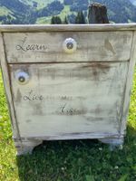 Kommode Shabby Chic Vintage mit Spruch 2 Schubladen