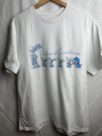 T-shirt blanc Uniqlo Louvre Doraemon vintage 