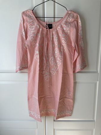 GLOBUS Kaftan Tunika Kleid, S, zartrosa, neuwertig