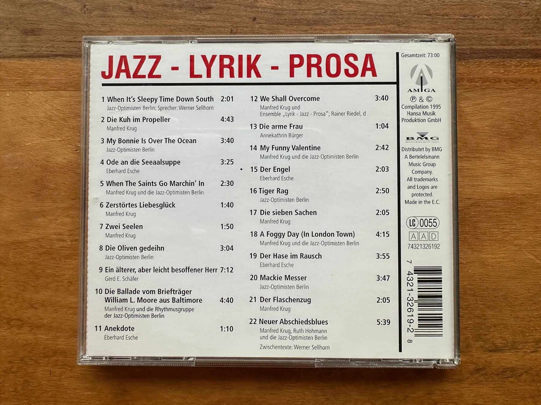 CDs: Jazz - Lyrik - Prosa – Gebraucht aus Horgen von flyingpenguin2000 2