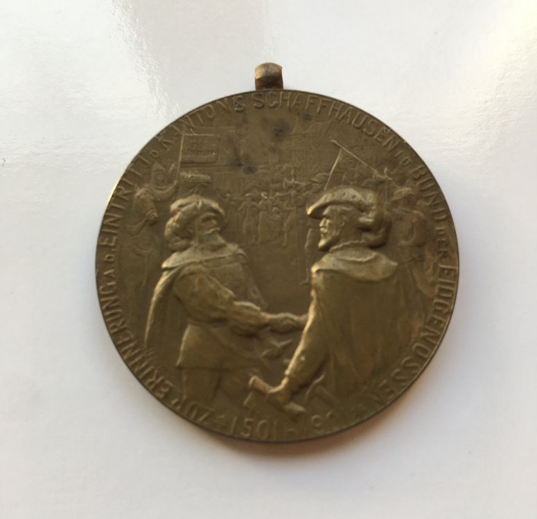 1901 Medaille Schaffhausen Eintritt in den Bund 1