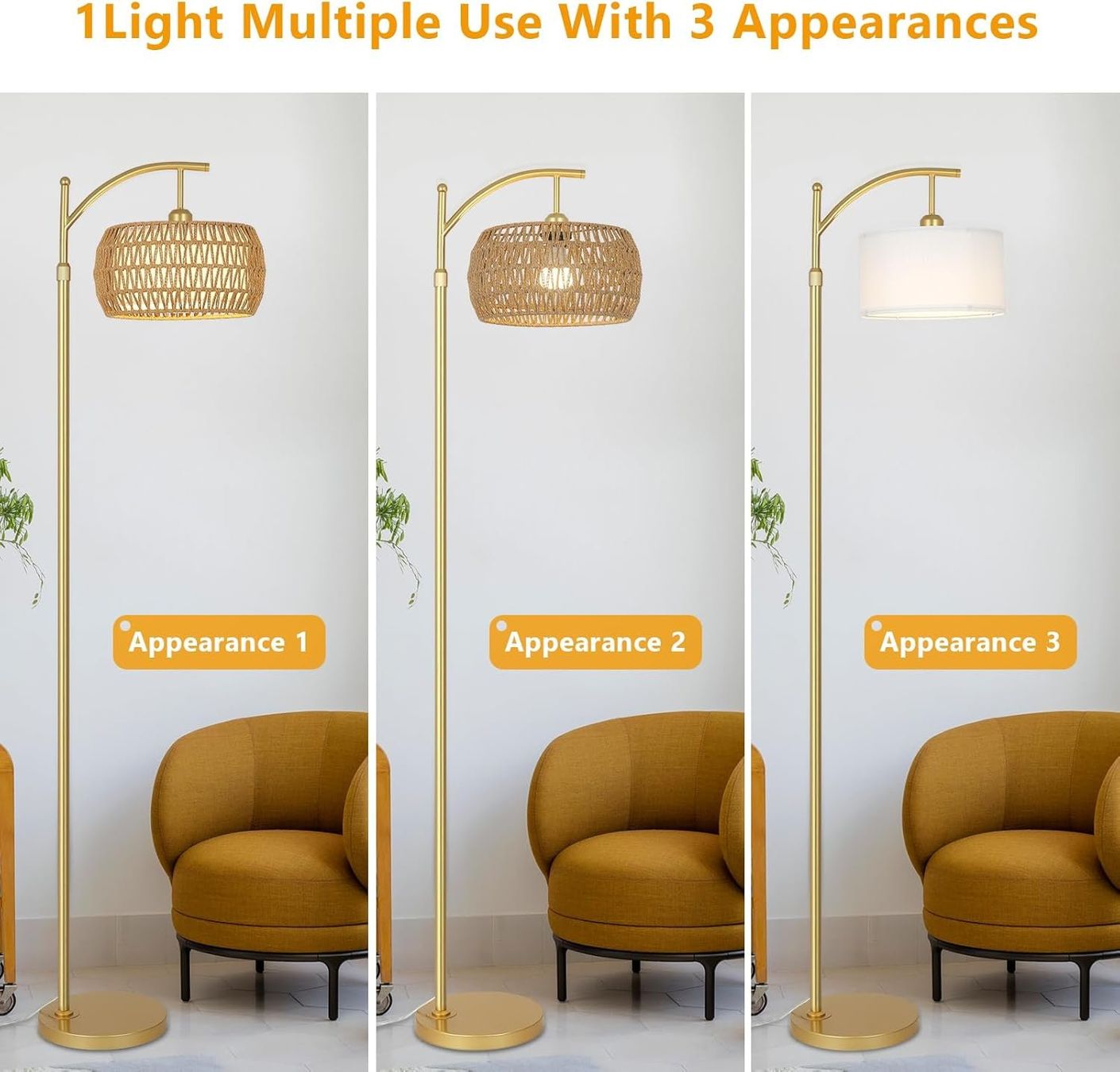 Lampade: Stehlampe Standleuchte Rattan Lampe dimmbar App LED E27 – Nuovo e nell'imballaggio originale da Wittenbach venduto da VELARO 4