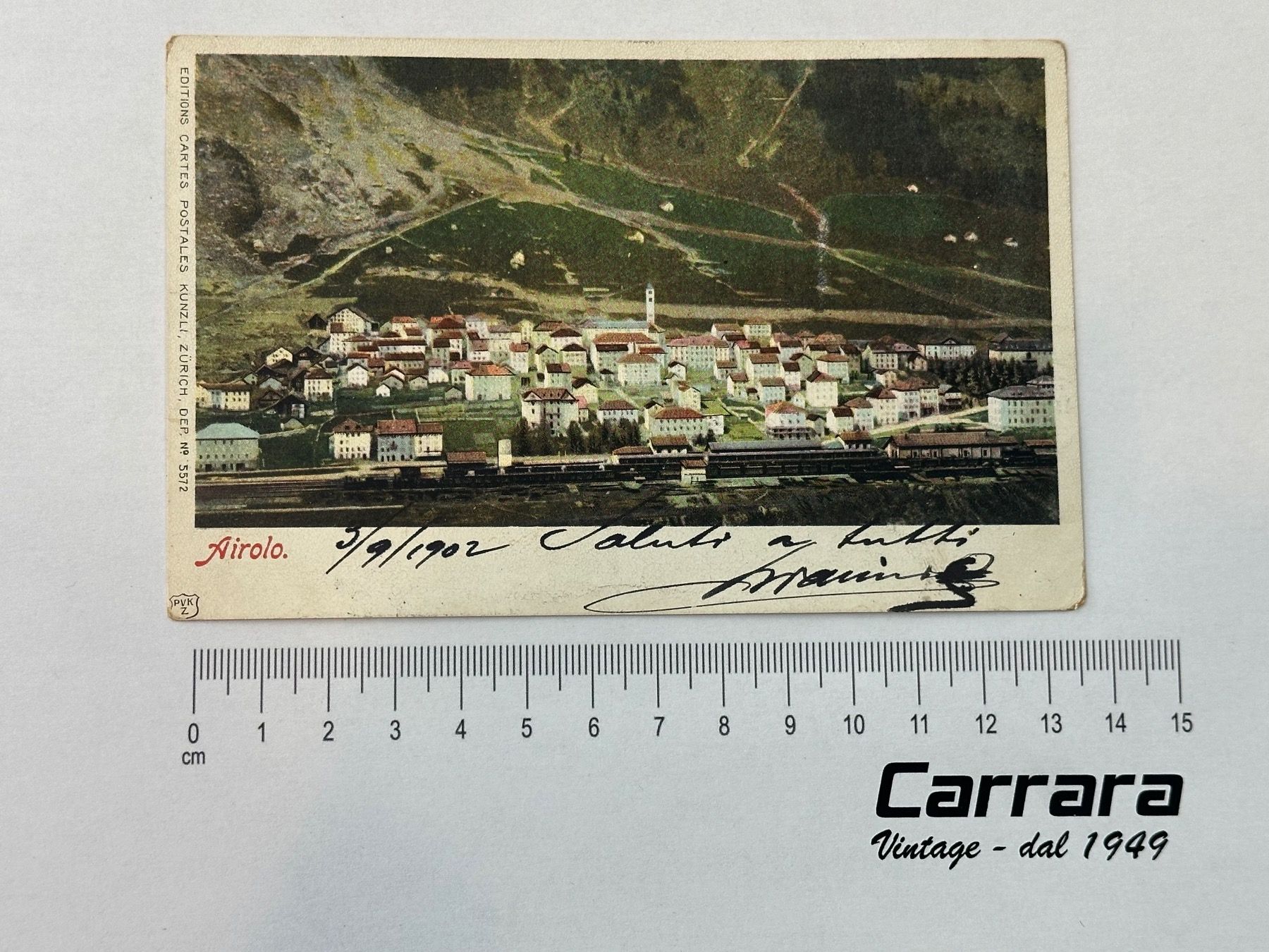 Cartoline postali: Postkarten Tessin Ticino Airolo 1902 – Usato da Chiasso venduto da Carrara-Modellismo