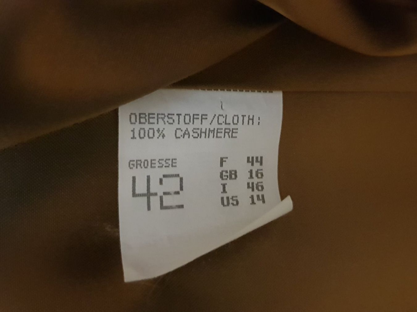 Madeleine Cappotti: Mantel Kaschmir 100 %  Camel Madeleine Mode – Usato da Büsingen venduto da Zufall2024 1