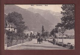 MONTREUX - Quai - Attelage - 1909