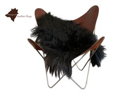 Island lammfell Teppich Black