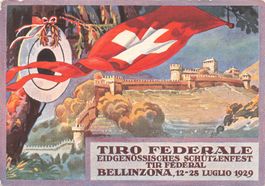 Bellinzona TI Tiro Federale 1929 Castelli Litho G