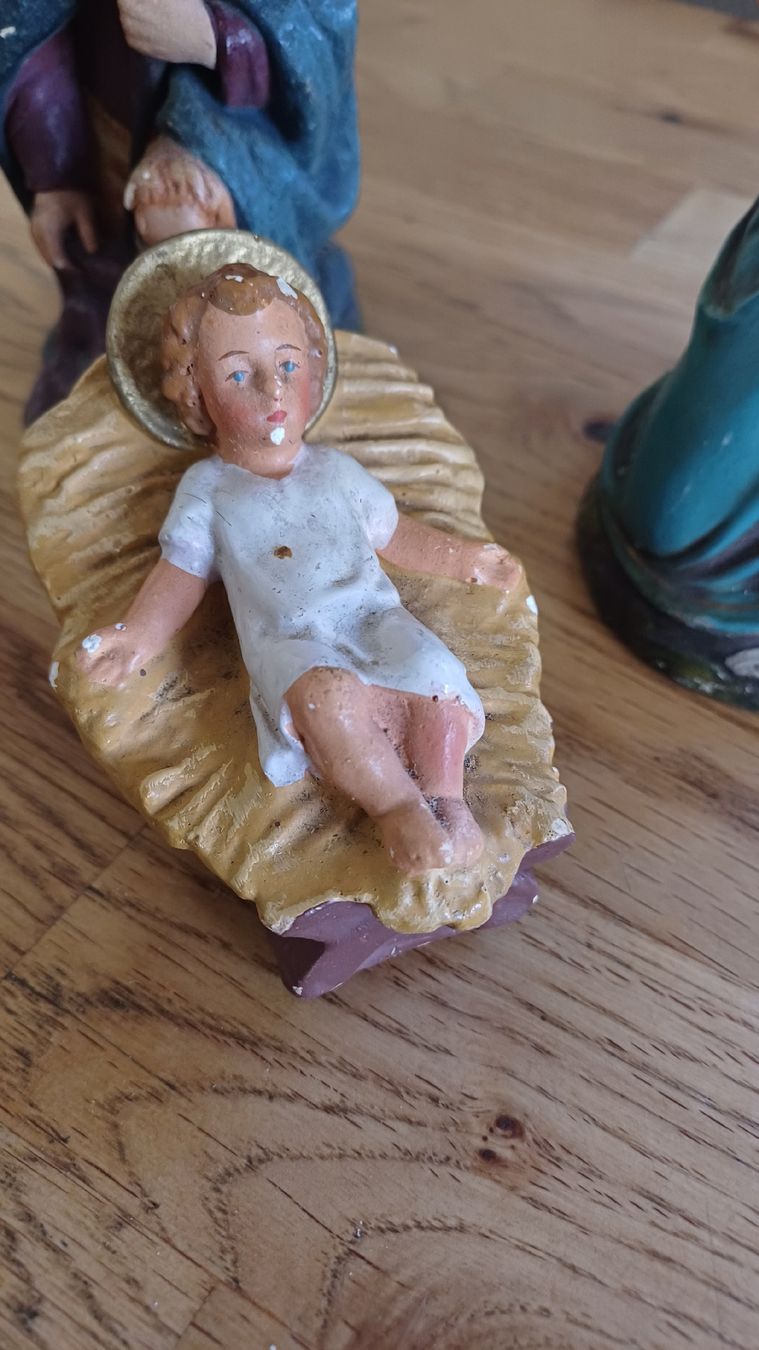 Statuette: Weihnachtskrippe Krippenfiguren Set 4-teilig Vintage – Usato da Flawil venduto da Naphtali 3