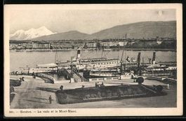 AK Geneve, La Rade et le Mont-Blanc