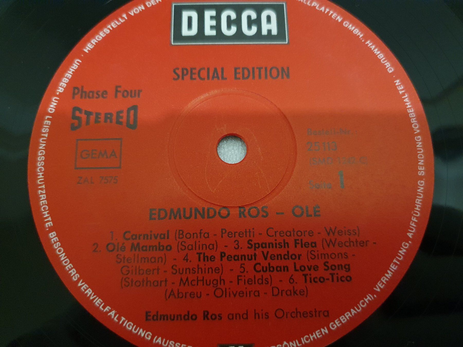 Dischi in vinile: Edmundo Ros – Olé – Usato da Uster venduto da Vinyl-Leidenschaft 3