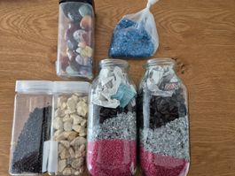 Dekosteine, Aquariumkies, Basteln, DIY, div. Farben