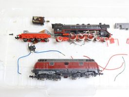 Minitrix BR01 Dampflok + Diesellok mit Ersatzteilen - Spur N