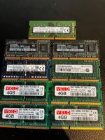 Laptop Arbeitsspeicher Mix DDR3 DDR4 gebraucht 9 Stück