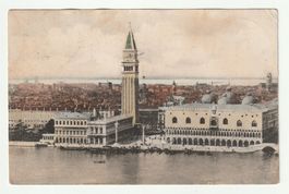 Postkarte 1914 Venedig: Campanile und Palazzo Ducale