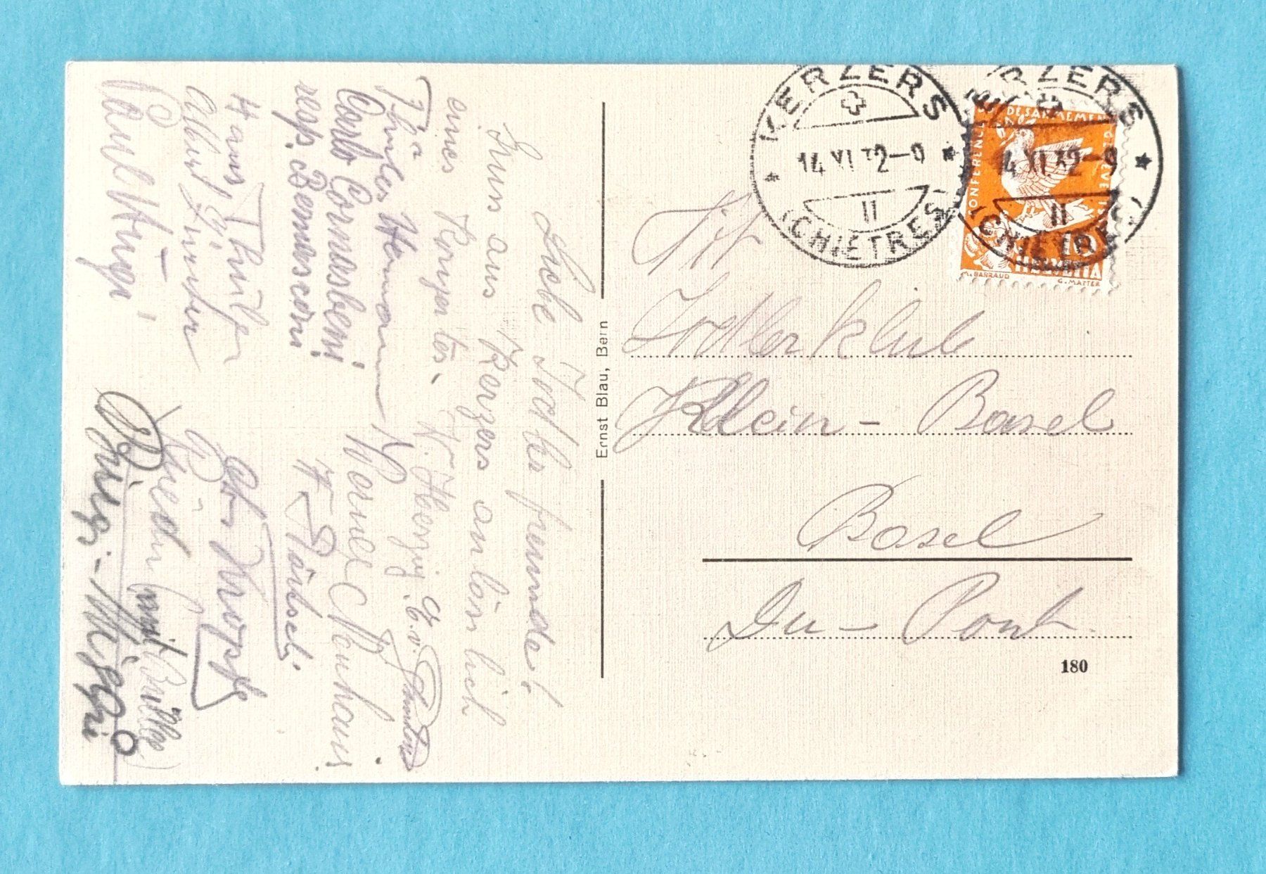 Ansichtskarten: Kerzers - Hotel Bären - 1932 – Gebraucht aus Rothrist von RROENK 1