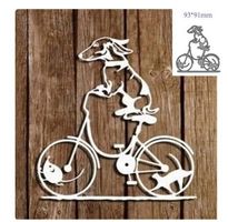 Neue Stanzschablone Hund auf Fahrrad