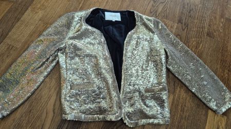Maje gold sequin blazer size XS