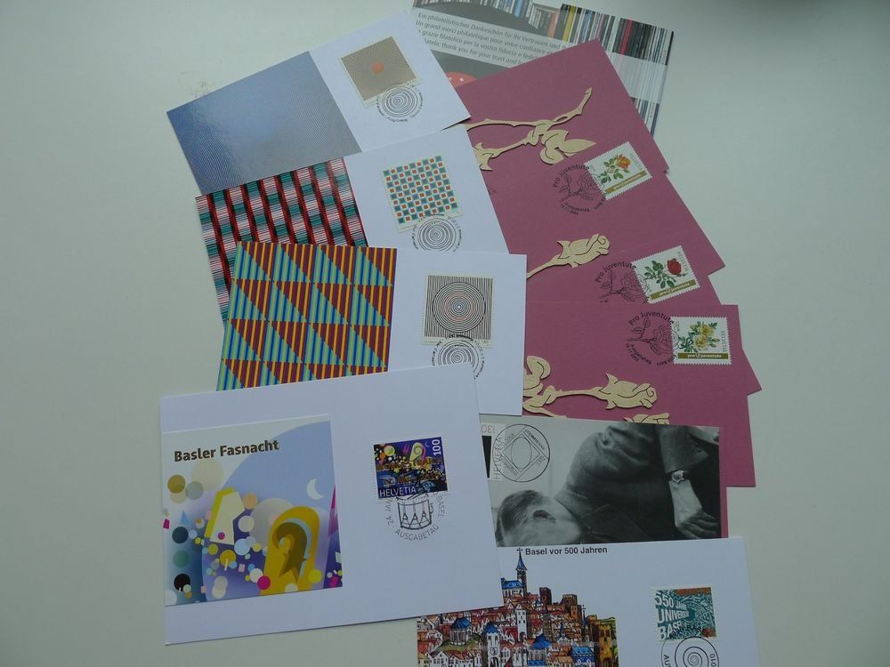 Alle Briefmarken: kleiner Posten mit selbst erstellten Karten + Briefe + FDC – Gebraucht aus Dagmersellen von q1w2e3r4 6