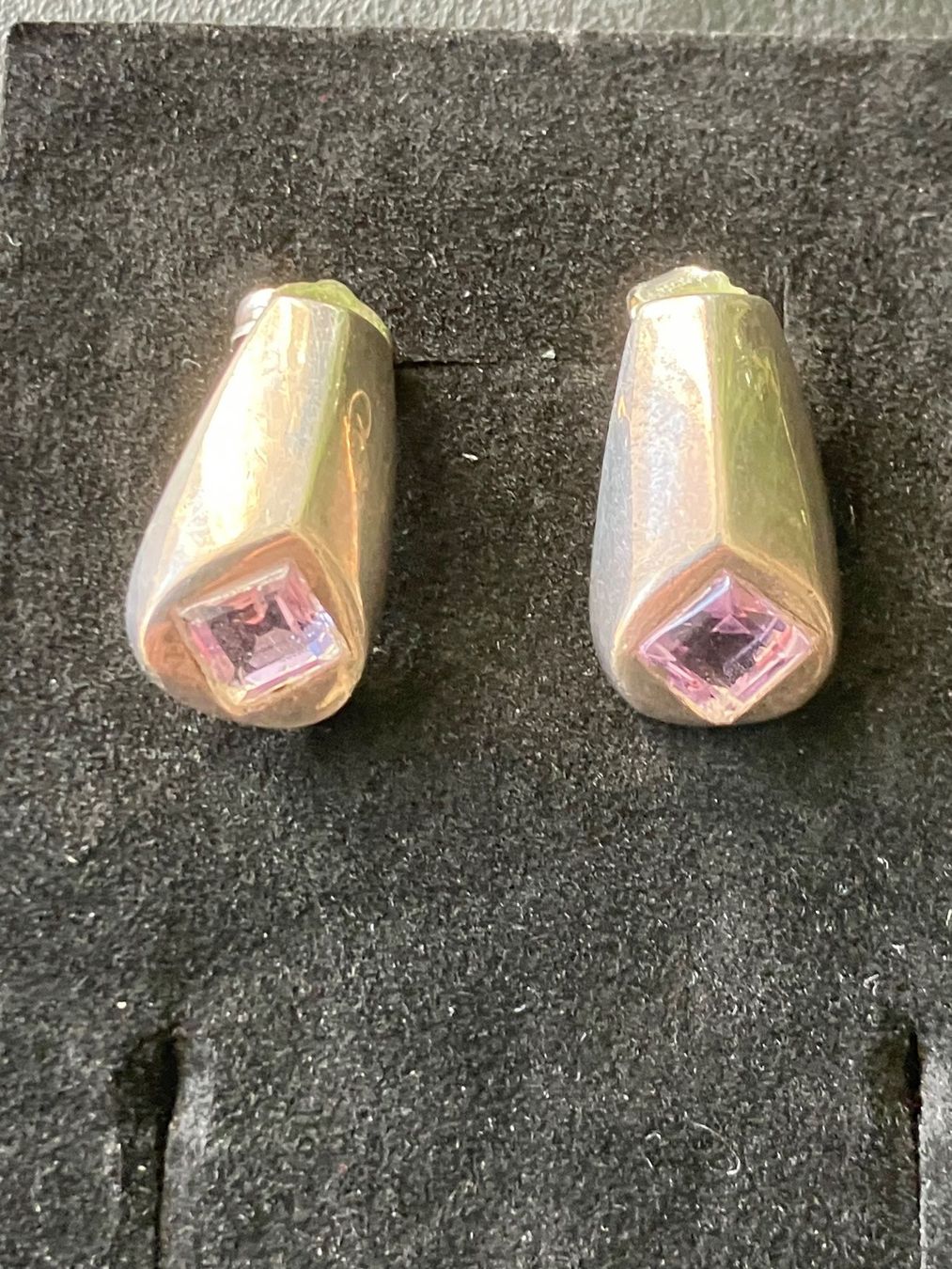 Ohrringe & -stecker: Sehr alte Ohrstecker mit Amethyst 800 er Silber – Gebraucht aus Flums von Limatools