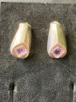 Sehr alte Ohrstecker mit Amethyst 800 er Silber