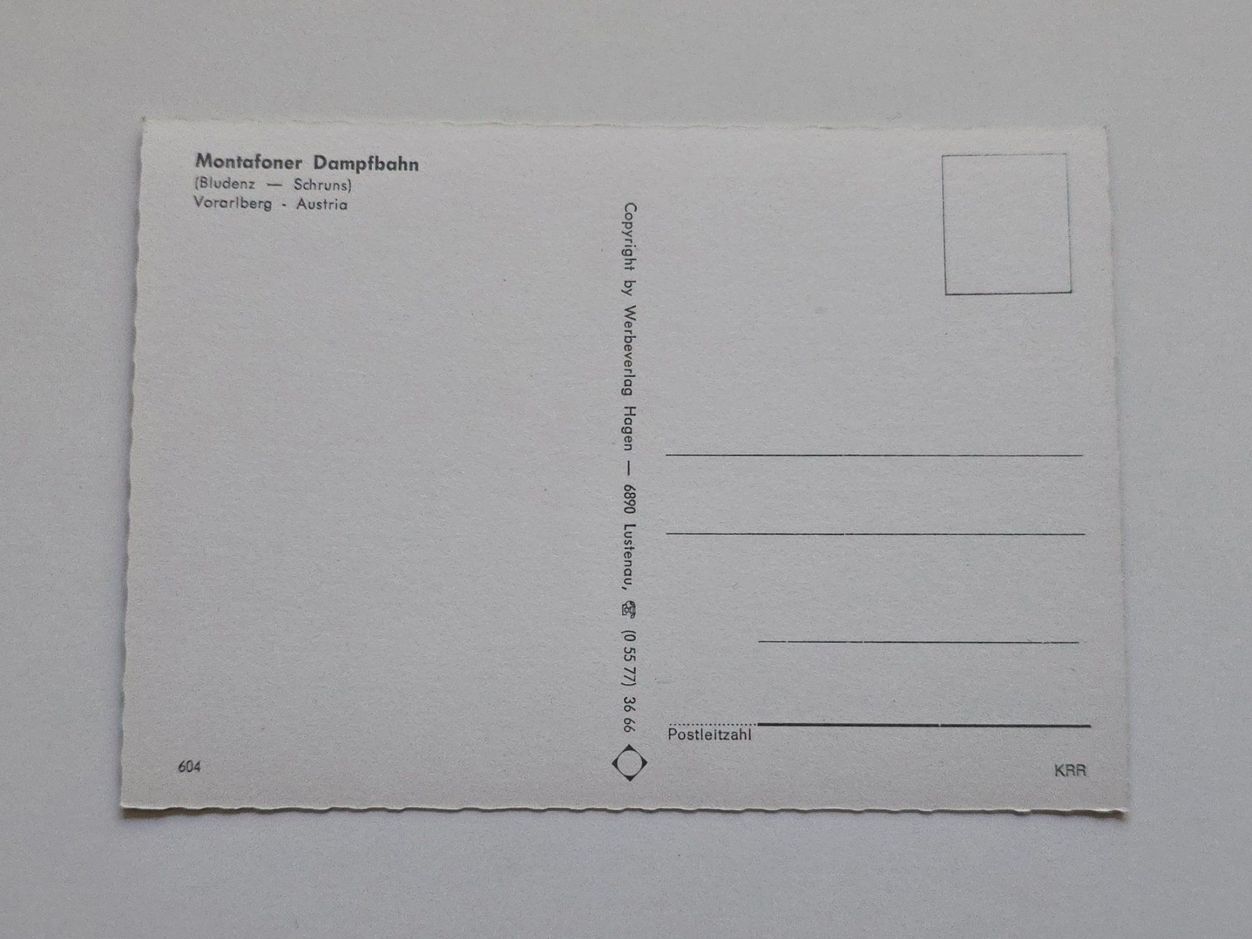 Cartoline postali: AK Bahnen Montafoner Dampfbahn – Usato da Dättlikon venduto da Wundertuete_ 1