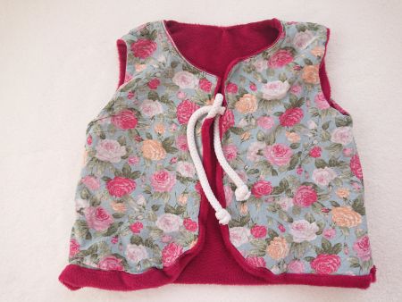 Mädchen Gilet Jacke Gr. 96/104 3-4Y Rot Blau