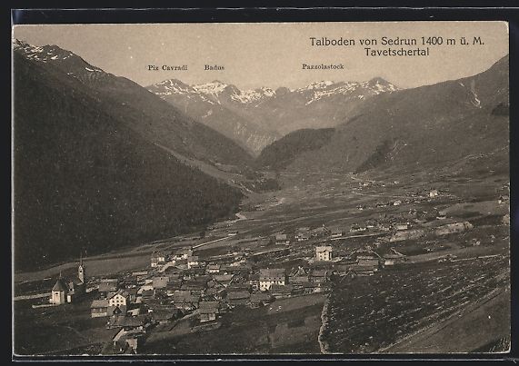 Ansichtskarten: Sedrun, Tavetschertal mit Piz Cavradi, B – Gebraucht aus Berlin von bartko-reher