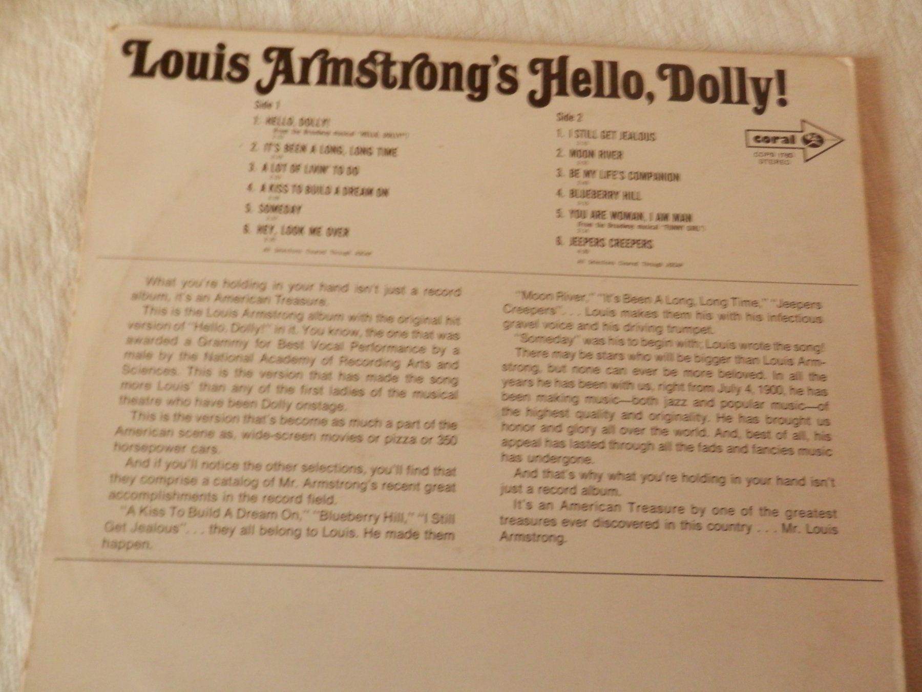 Dischi in vinile: Louis Armstrong  Hello, Dolly LP – Usato da Weiach venduto da weiach81 1