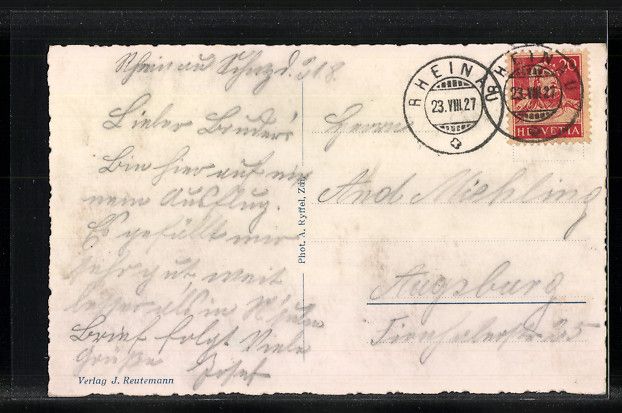 Cartoline postali: AK Rheinau, Klosterkirche mit Brücke – Usato da Berlin venduto da bartko-reher 1