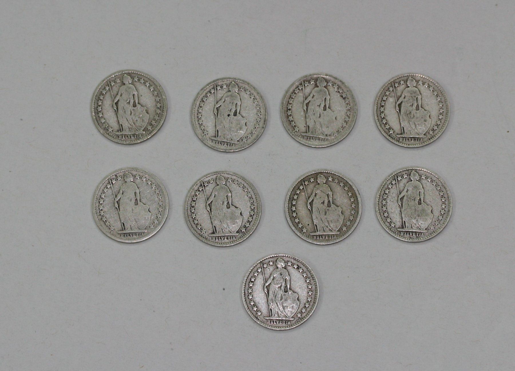 Tutti le monete: 9 x 50 Rappen 1903-1910 – Nuovo (secondo la descrizione) da Chur venduto da Invinoveritas 1