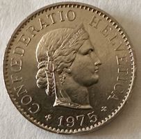 Schweizer 5 Rappen Münze Jahrgang 1975 guter Zustand
