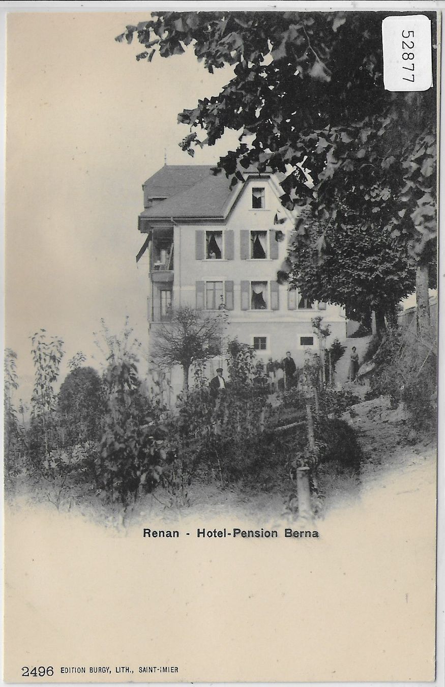 Cartoline postali: Renan - Hotel-Pension Berna - animee – Usato da Ettingen venduto da Kartenplanet